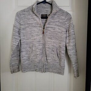 H&M L.O.G.G. Boys Gray Knit Zip-Up Sweater Jacket Size 8/10